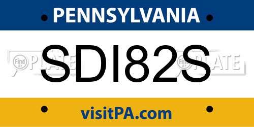 SDI82S Pennsylvania License Plate