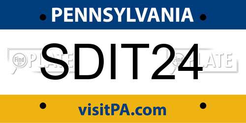 SDIT24 Pennsylvania License Plate