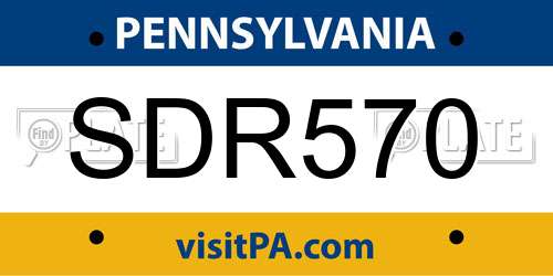 SDR570 Pennsylvania License Plate