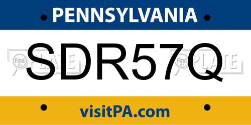SDR57Q Pennsylvania License Plate