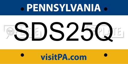 SDS25Q Pennsylvania License Plate