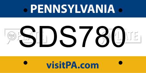 SDS780 Pennsylvania License Plate