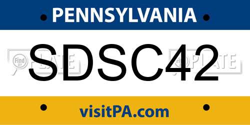 SDSC42 Pennsylvania License Plate