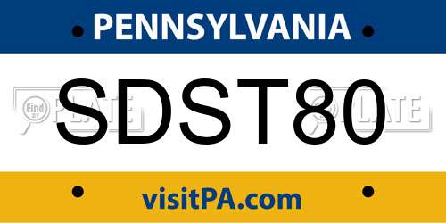 SDST80 Pennsylvania License Plate