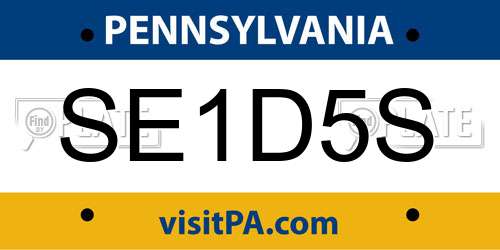 SE1D5S Pennsylvania License Plate