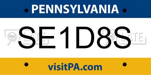 SE1D8S Pennsylvania License Plate