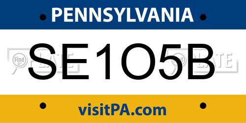 SE1O5B Pennsylvania License Plate