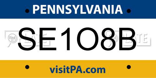 SE1O8B Pennsylvania License Plate