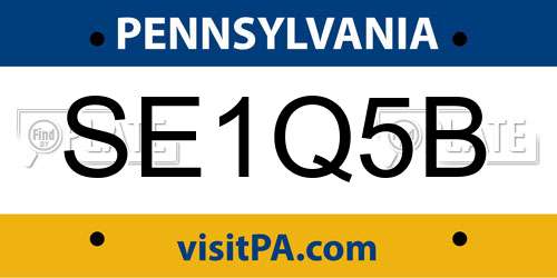 SE1Q5B Pennsylvania License Plate
