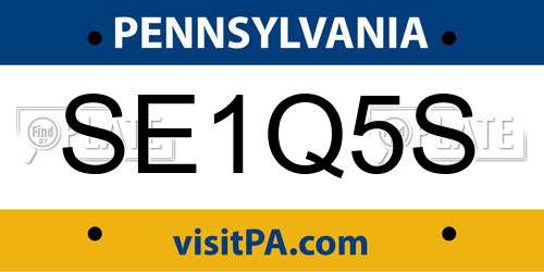 SE1Q5S Pennsylvania License Plate