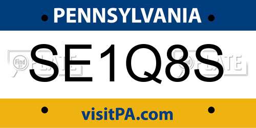 SE1Q8S Pennsylvania License Plate
