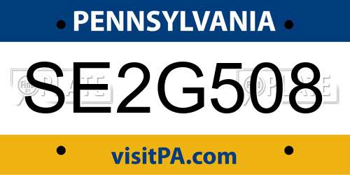 SE2G508 Pennsylvania License Plate