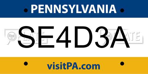 SE4D3A Pennsylvania License Plate