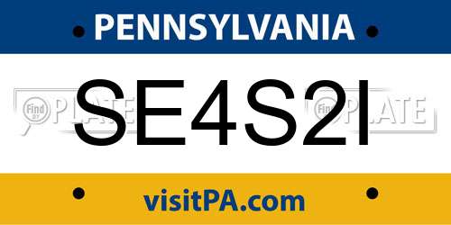 SE4S2I Pennsylvania License Plate