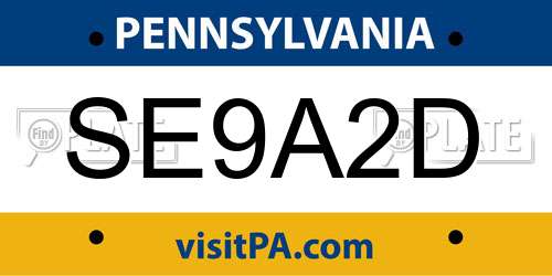 SE9A2D Pennsylvania License Plate