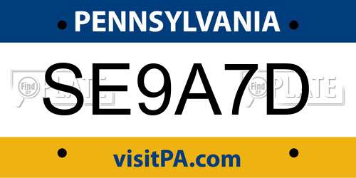 SE9A7D Pennsylvania License Plate