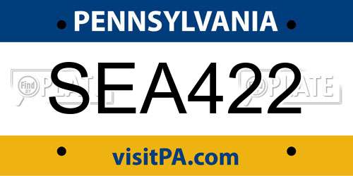 SEA422 Pennsylvania License Plate