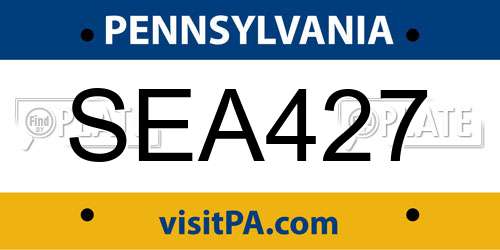 SEA427 Pennsylvania License Plate