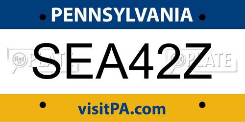 SEA42Z Pennsylvania License Plate