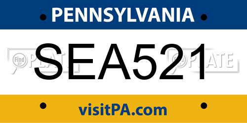 SEA521 Pennsylvania License Plate