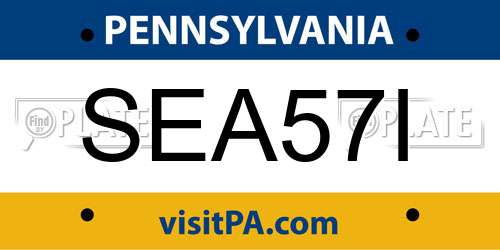 SEA57I Pennsylvania License Plate