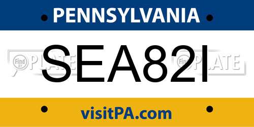 SEA82I Pennsylvania License Plate