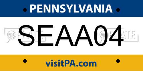 SEAA04 Pennsylvania License Plate