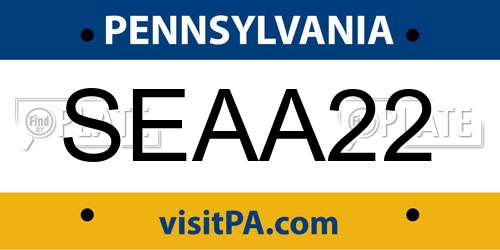 SEAA22 Pennsylvania License Plate