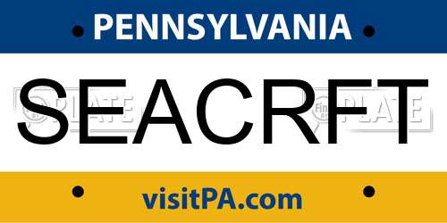 SEACRFT Pennsylvania License Plate