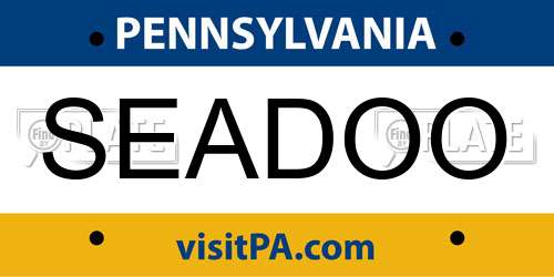 SEADOO Pennsylvania License Plate