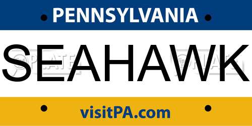 SEAHAWK Pennsylvania License Plate