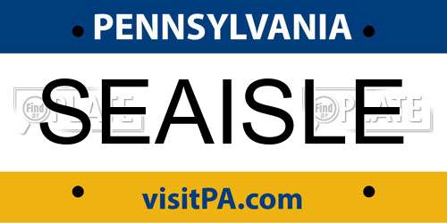 SEAISLE Pennsylvania License Plate