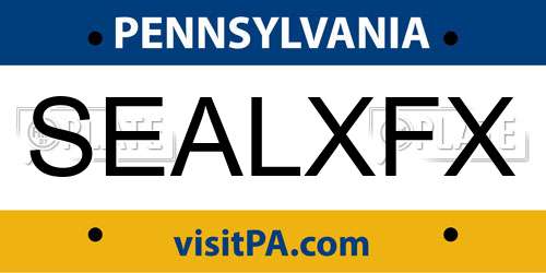 SEALXFX Pennsylvania License Plate