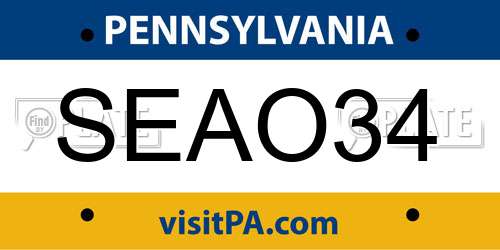 SEAO34 Pennsylvania License Plate