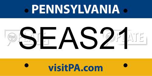 SEAS21 Pennsylvania License Plate