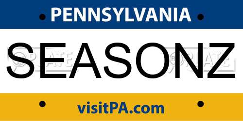 SEASONZ Pennsylvania License Plate