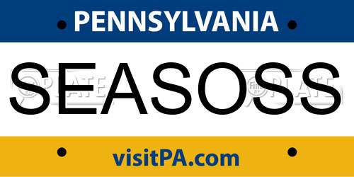 SEASOSS Pennsylvania License Plate