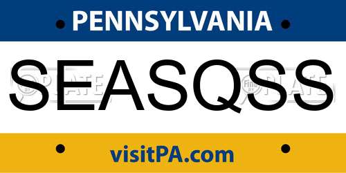 SEASQSS Pennsylvania License Plate
