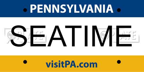 SEATIME Pennsylvania License Plate