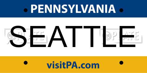 SEATTLE Pennsylvania License Plate