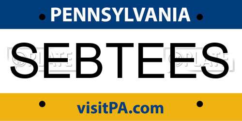 SEBTEES Pennsylvania License Plate