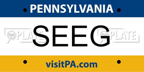 SEEG Pennsylvania License Plate