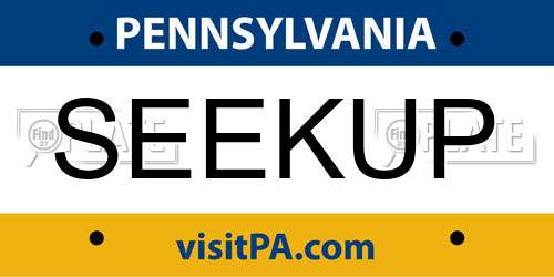 SEEKUP Pennsylvania License Plate