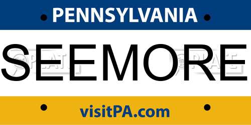 SEEMORE Pennsylvania License Plate
