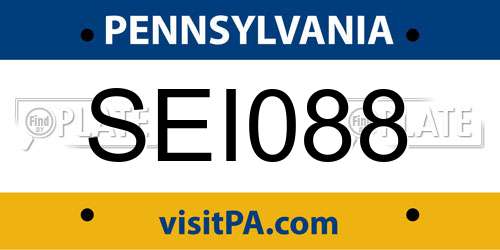 SEI088 Pennsylvania License Plate