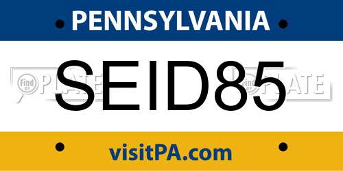 SEID85 Pennsylvania License Plate