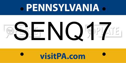 SENQ17 Pennsylvania License Plate