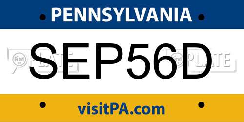 SEP56D Pennsylvania License Plate