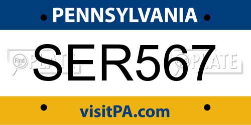 SER567 Pennsylvania License Plate