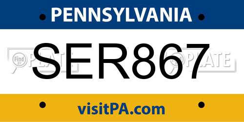 SER867 Pennsylvania License Plate